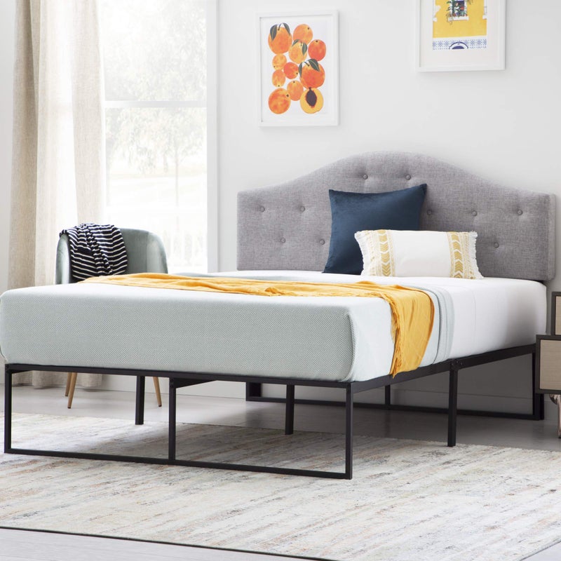 Linenspa Metal Platform Bed Frame - Under Bed Storage Space - No Box Spring Needed - 14" High - Modern Contemporary - Sturdy Steel - Light Weight - Easy Assembly - Tool Included - Twin Size - Image 1